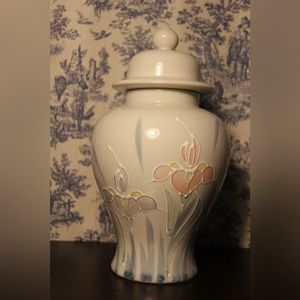 Japanese Hand Painted Ceramic Floral Vase
